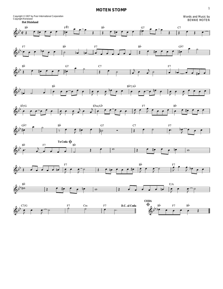 Moten Stomp Moten Stomp Guitar scores gallery preview page 1