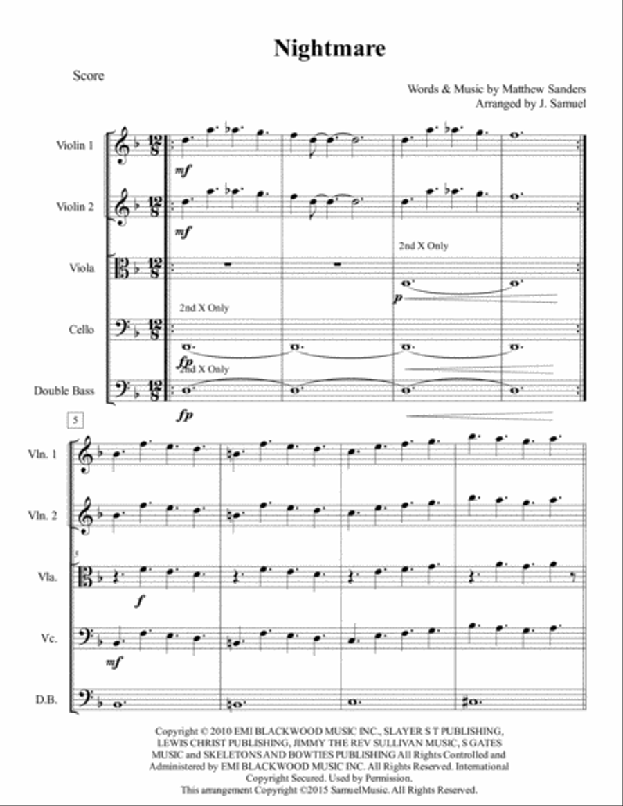 Nightmare Nightmare Large Ensemble scores gallery preview page 2