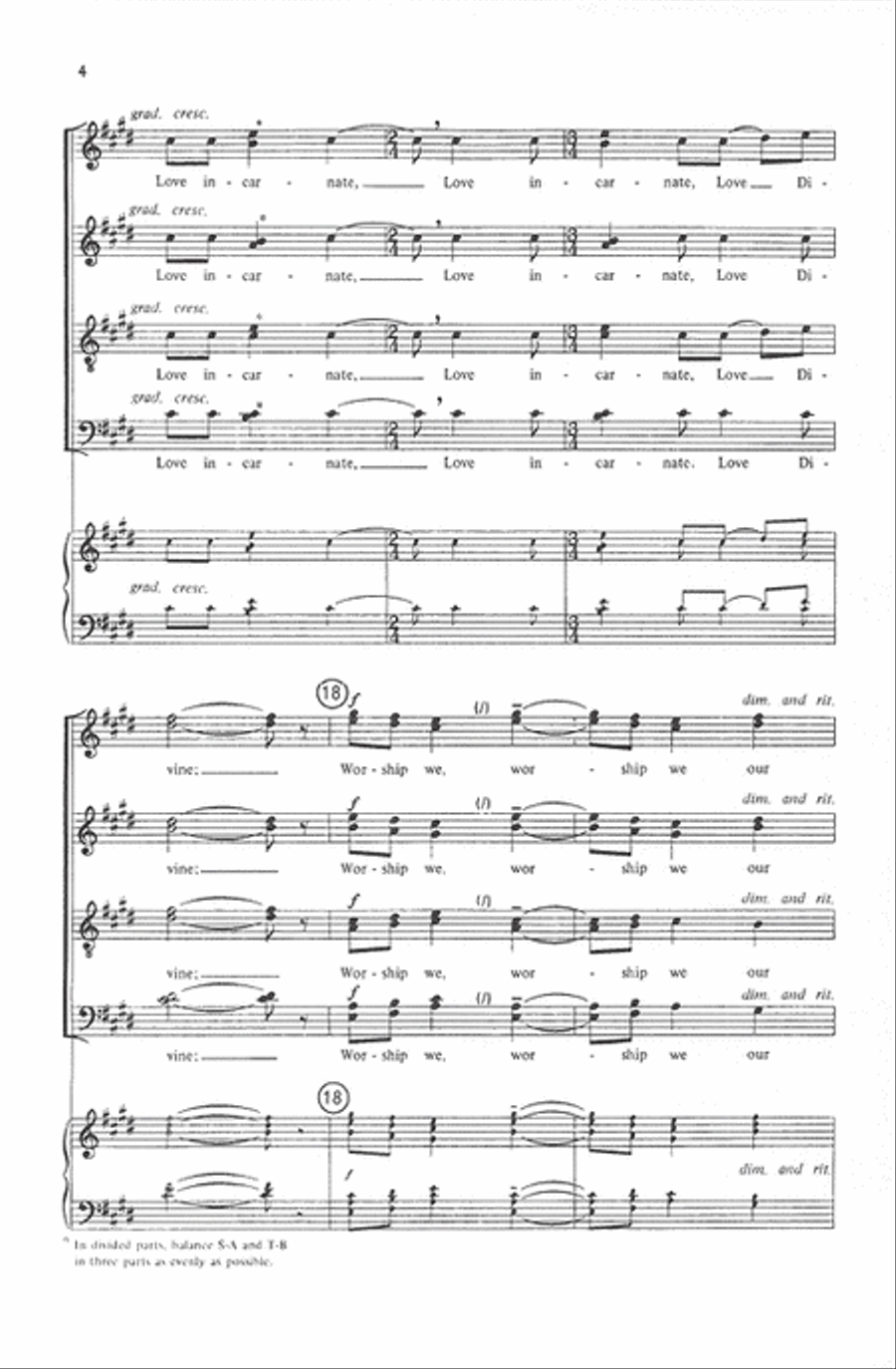 Love Came Down at Christmas (SATB) 4-Part scores gallery preview page 4