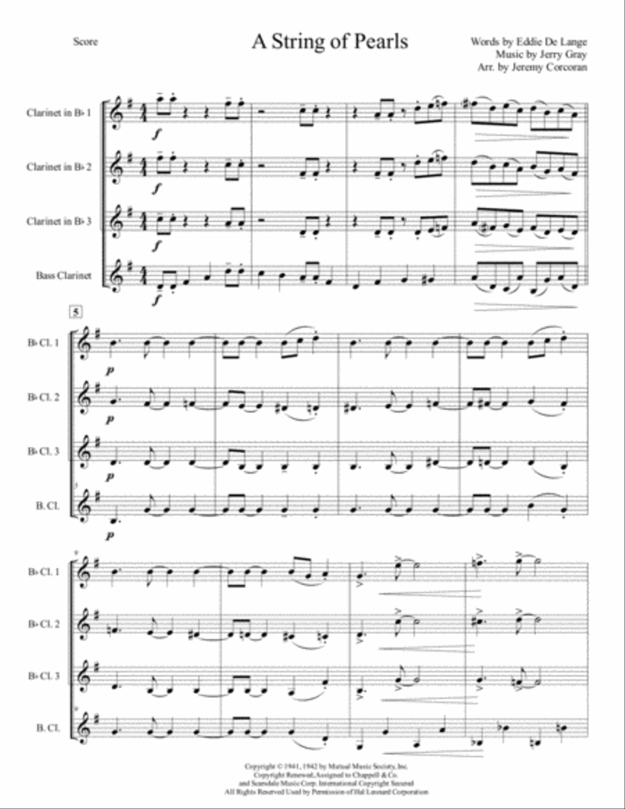 A String Of Pearls Woodwind Quartet scores gallery preview page 2