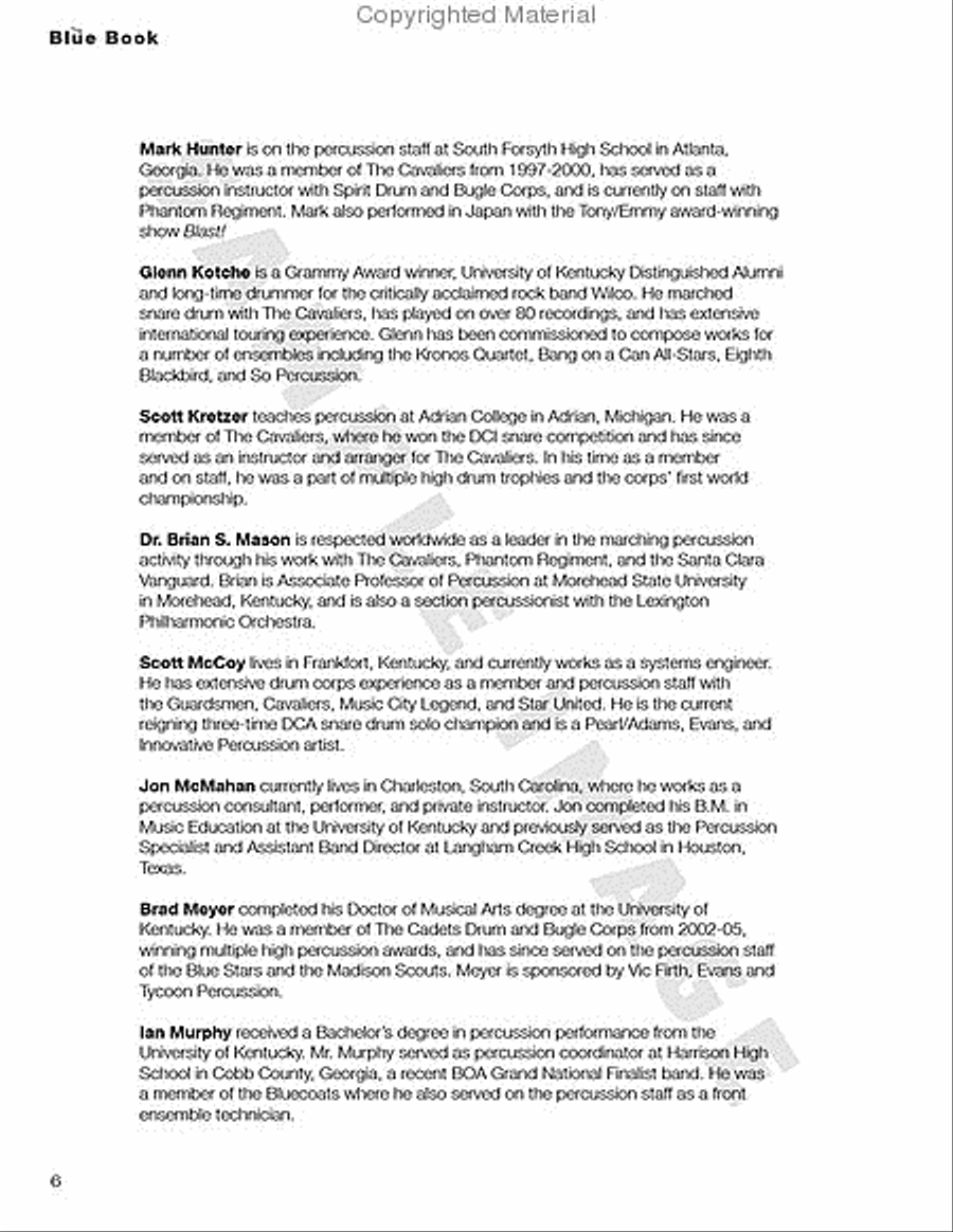 Blue Book, The Percussion scores gallery preview page 14