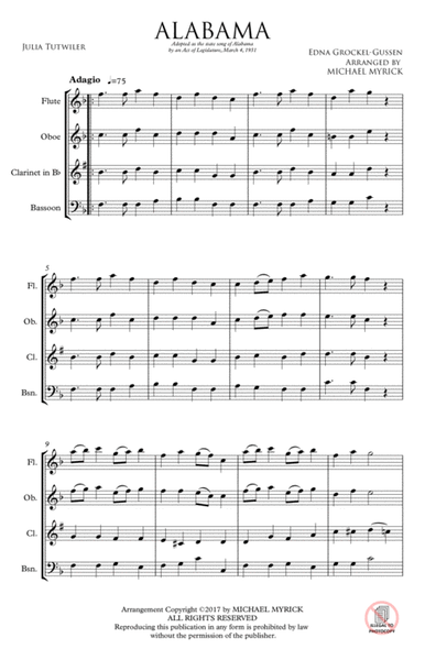 Alabama State Song - Woodwind Ensemble image number null