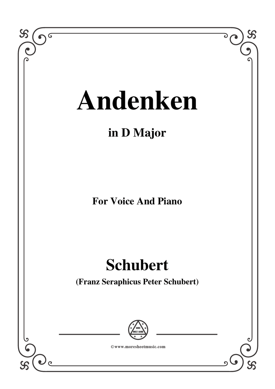 Schubert-Andenken,in D Major,for Voice&Piano