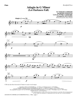 Adagio In G Minor (Let Darkness Fall) - Flute