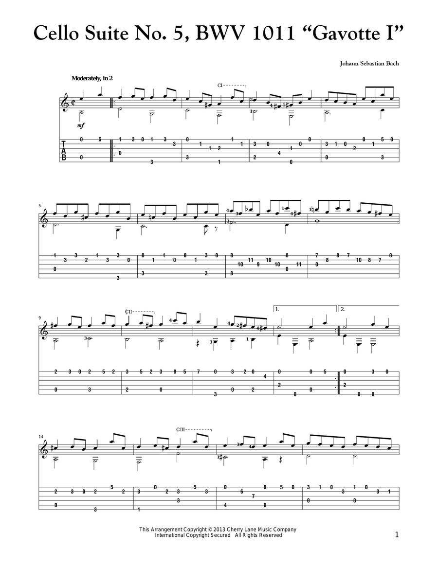 Cello Suite No. 5, BWV 1011 
