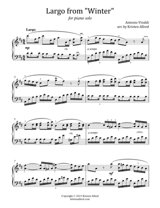 Largo from Winter (for Piano solo)
