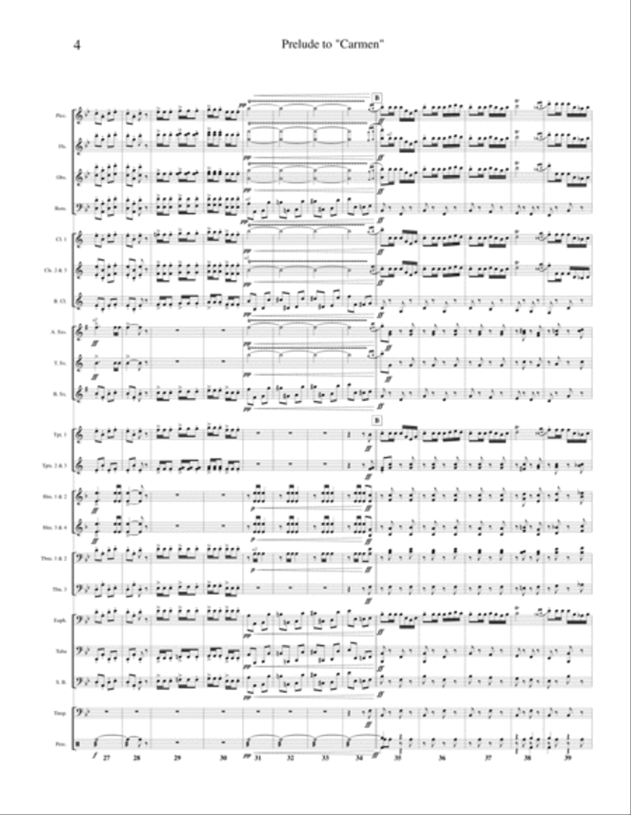 Prelude to Carmen (March of the Toreadors) transcribed for Concert Band Concert Band scores gallery preview page 3