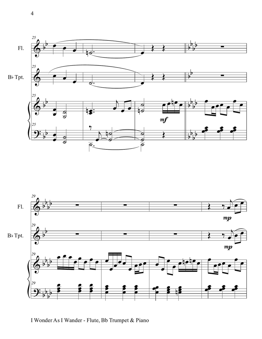 I Wonder As I Wander Flute scores gallery preview page 5