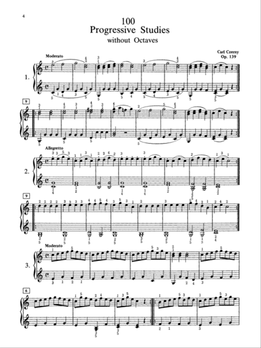 Czerny -- 100 Progressive Studies without Octaves, Op. 139 Piano Method scores gallery preview page 2