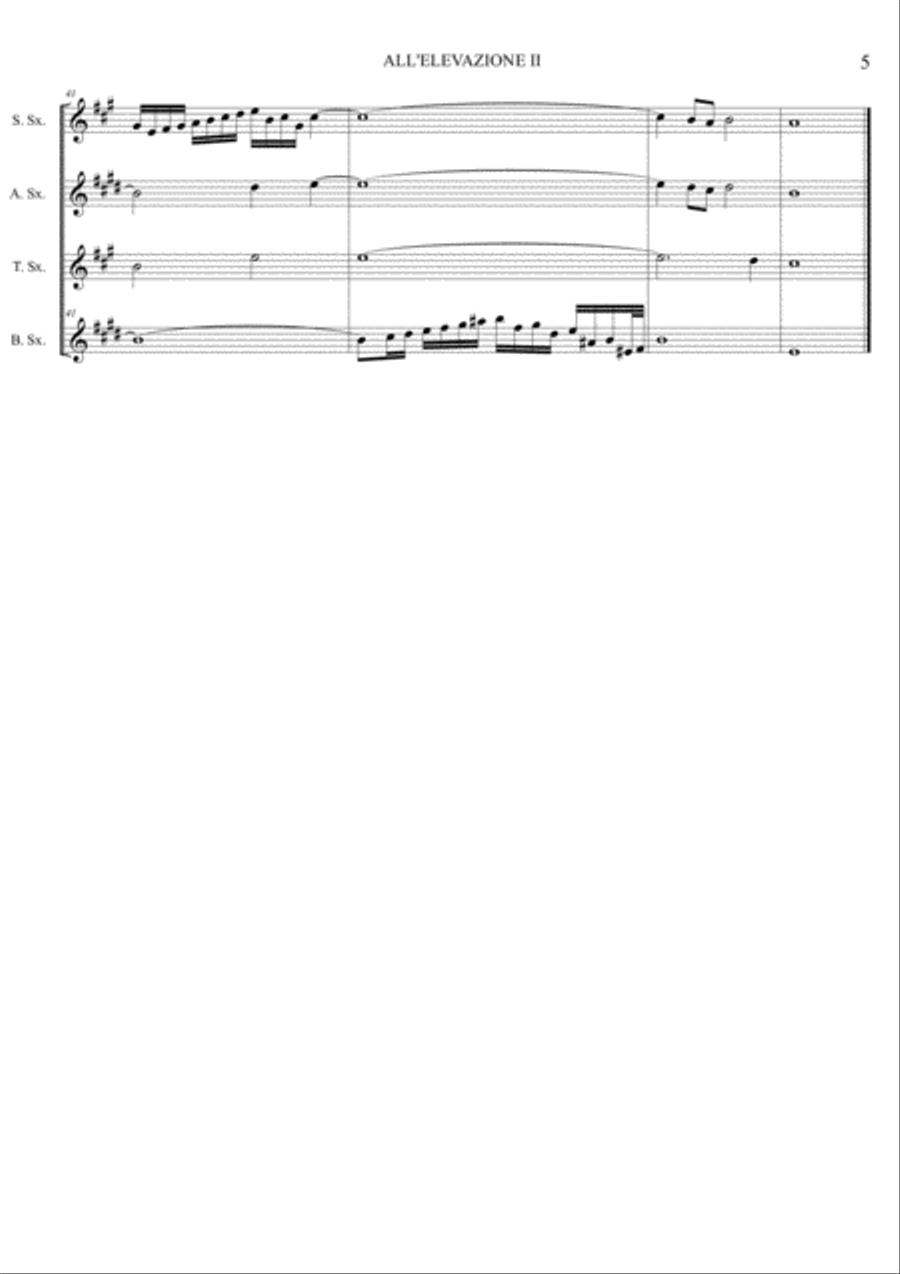 TOCCATA ALL'ELEVAZIONE II in C Maior - D. Zipoli - From Sonate d Woodwind Quartet scores gallery preview page 5