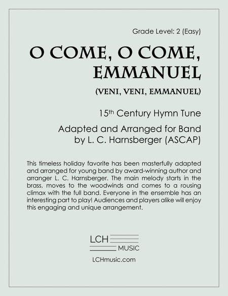 O Come, O Come, Emmanuel for Band, Grade 2 (Easy) arr. L. C. Harnsberger image number null