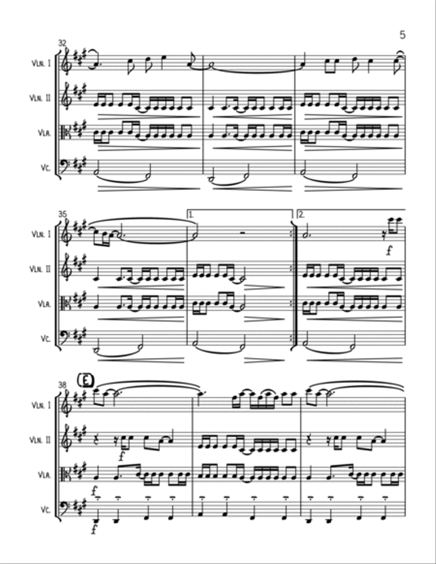 Wonderwall String Quartet scores gallery preview page 5