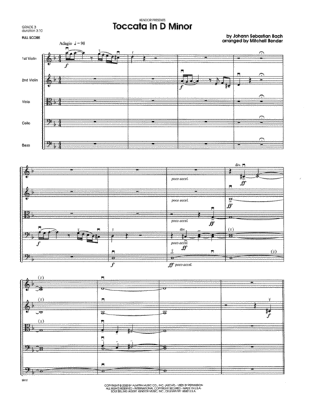Toccata in D Minor - Full Score