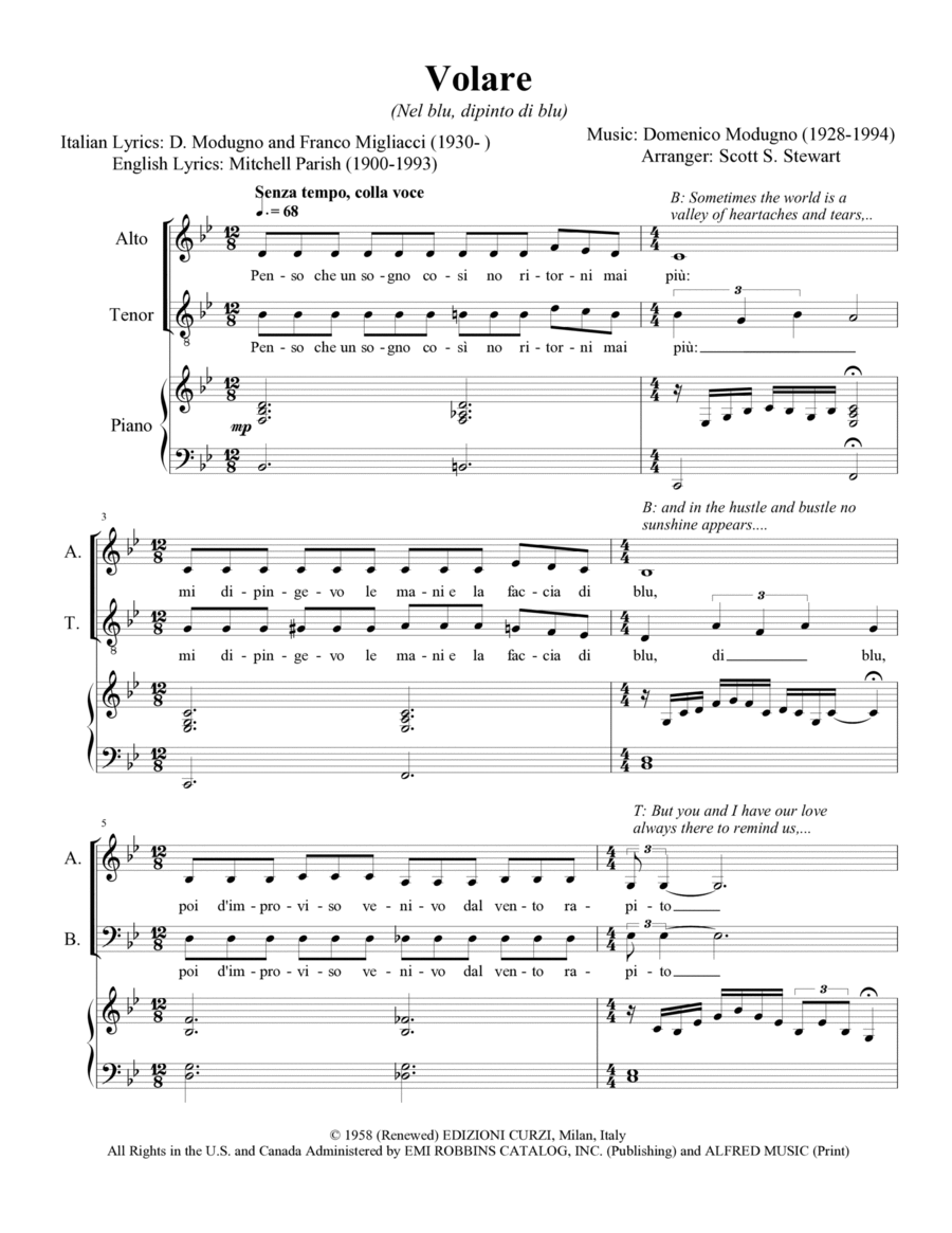 Volare 4-Part scores gallery preview page 1