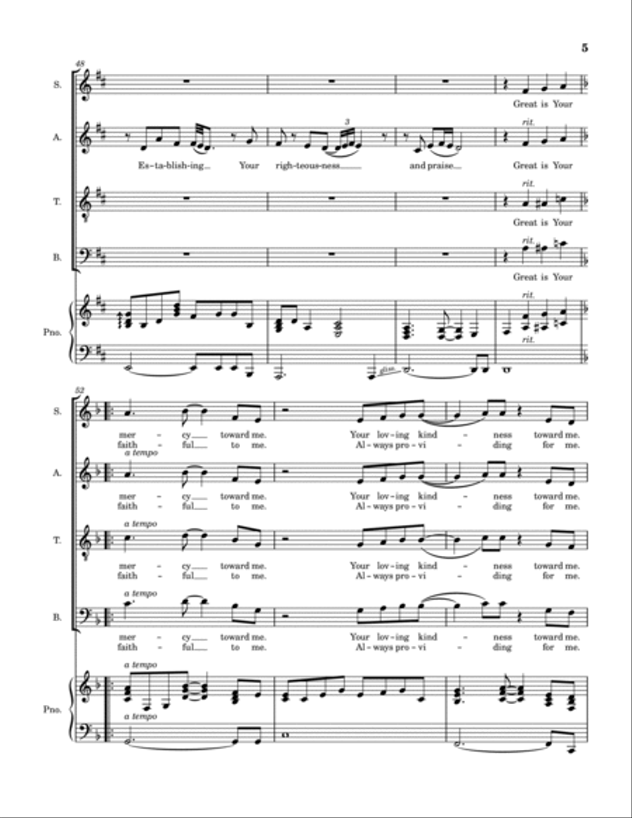 Great Is Your Mercy 4-Part scores gallery preview page 6