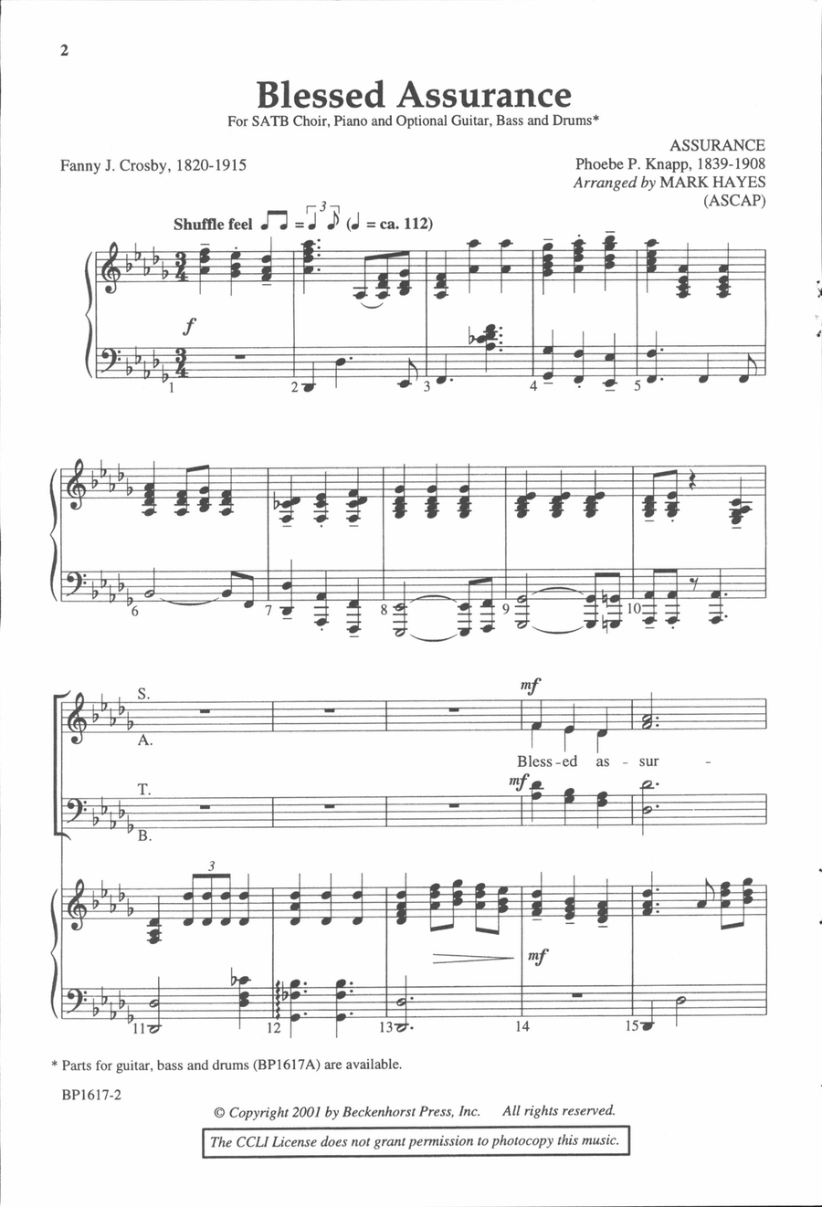 Blessed Assurance 4-Part scores gallery preview page 2