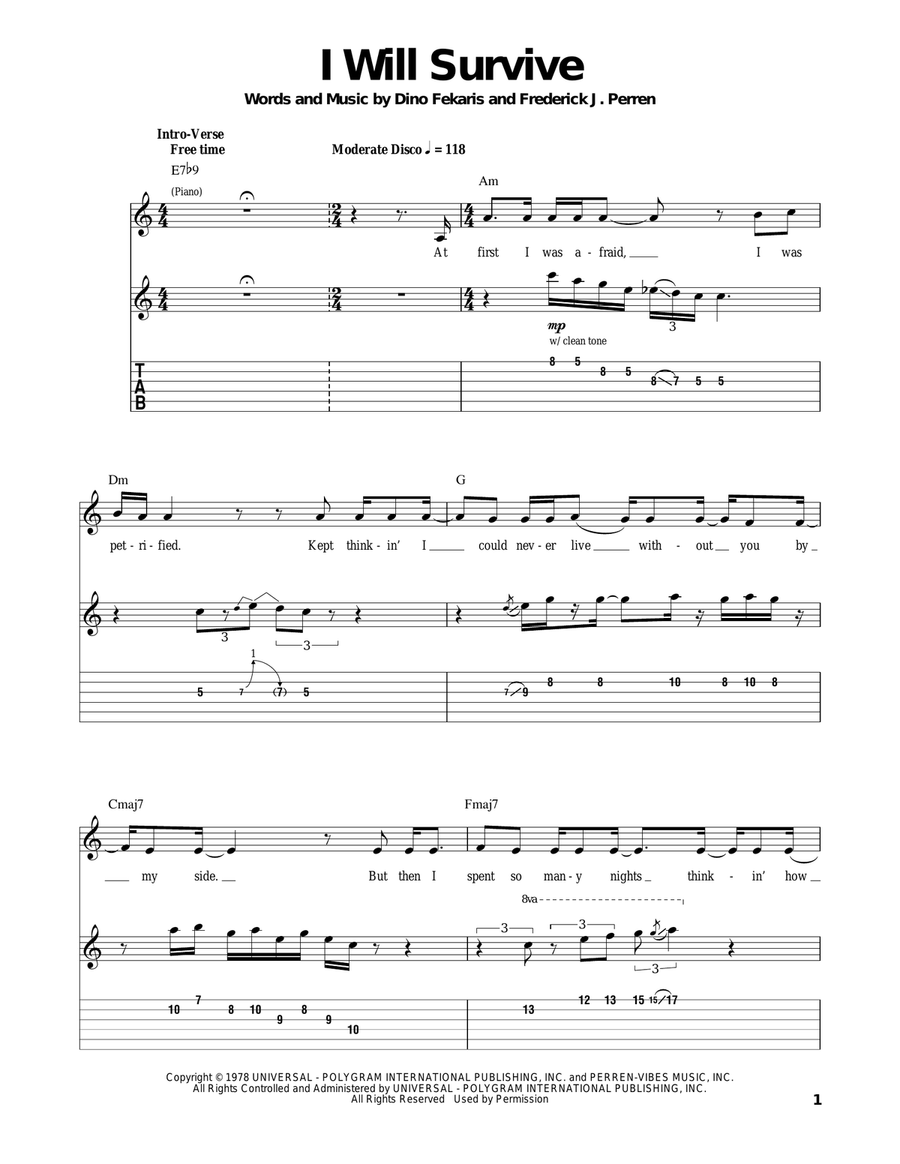 I Will Survive I Will Survive Acoustic Guitar scores gallery preview page 1