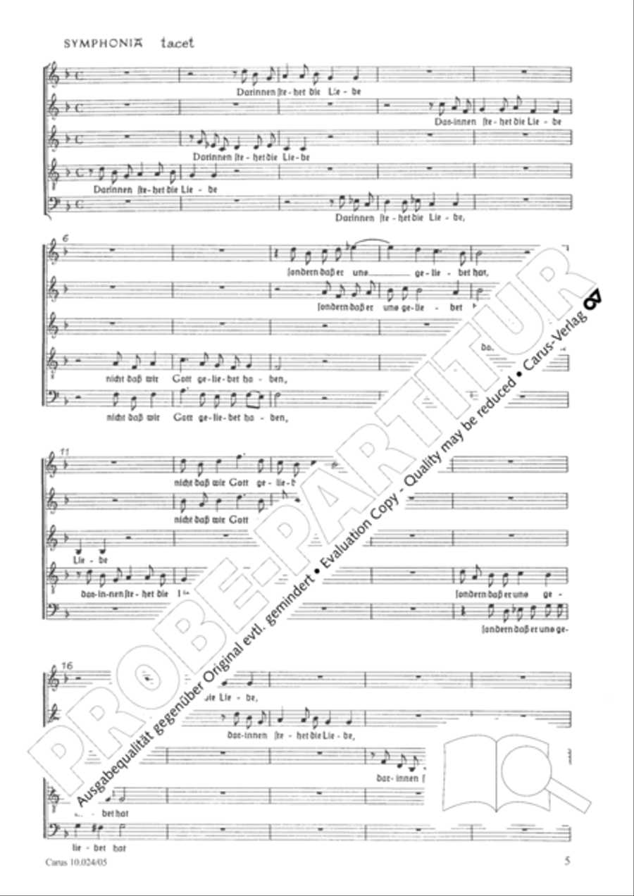 Thereby is revealed unto us the glory of God's favor (Daran ist erschienen die Liebe Gottes) SSATB scores gallery preview page 6