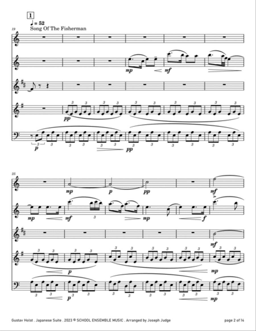 Japanese Suite by Holst for Woodwind Quintet in Schools Woodwind Quintet scores gallery preview page 2