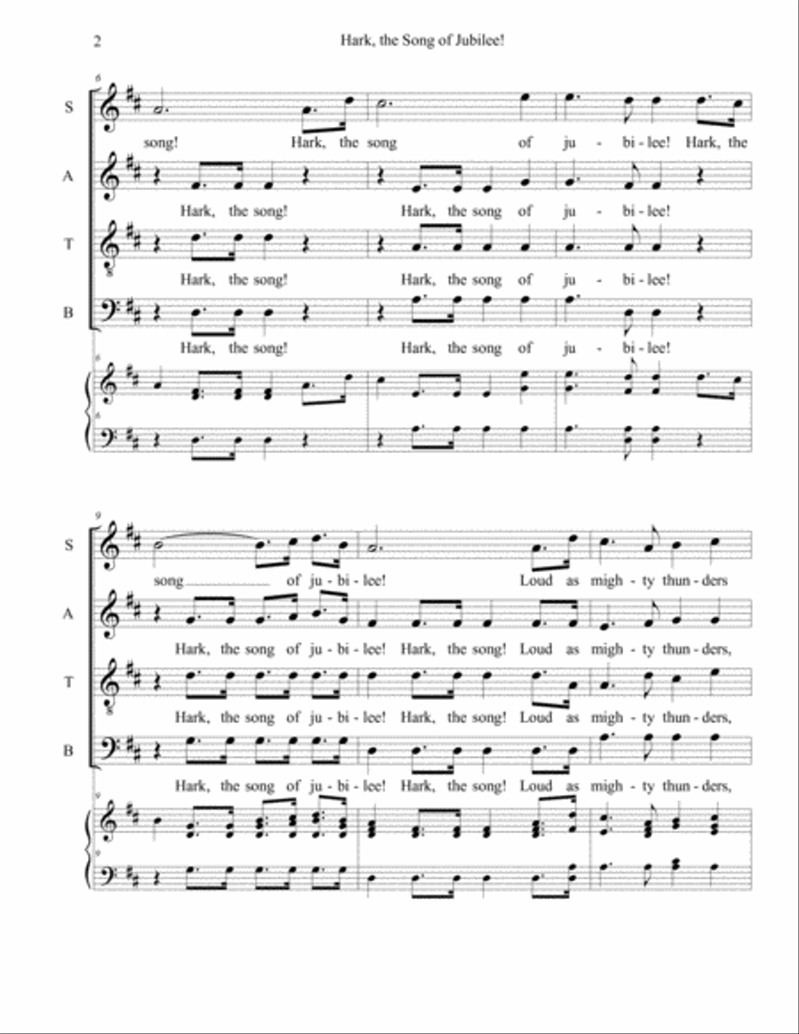 Hark, the Song of Jubilee! 4-Part scores gallery preview page 2