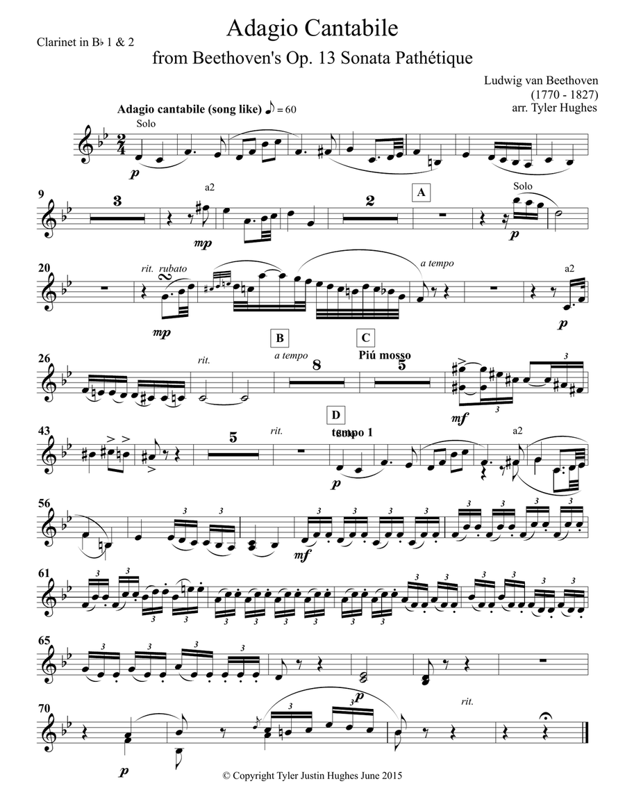 Adagio Cantabile for Orchestra from Beethoven Sonata Pathétique Parts