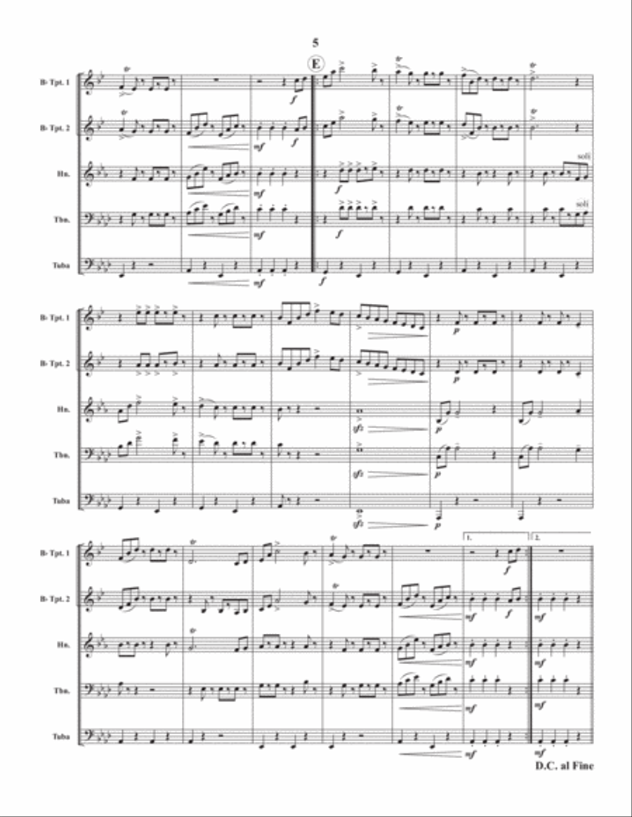 Radetsky March Brass Quintet scores gallery preview page 6