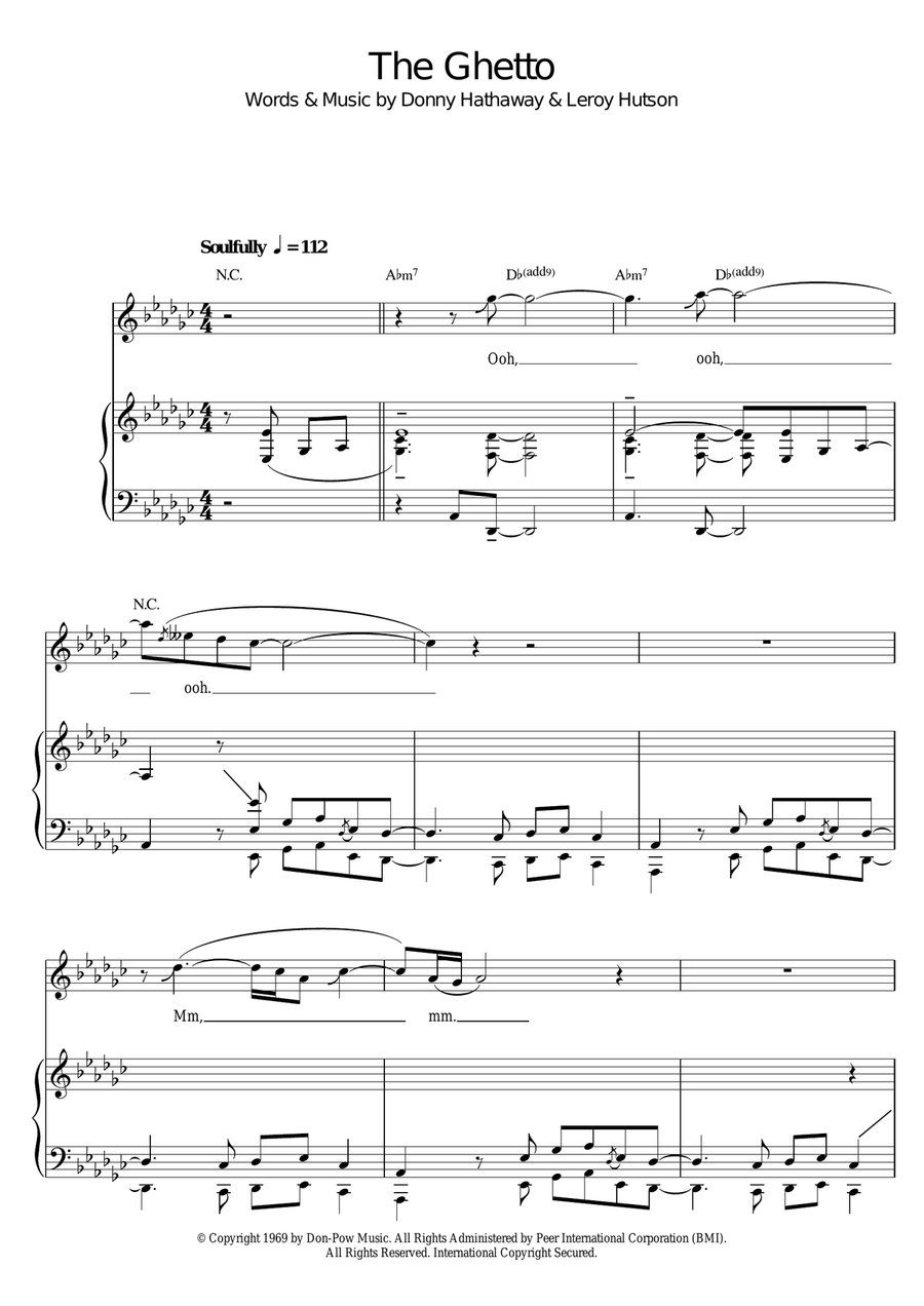 The Ghetto The Ghetto Piano, Vocal scores gallery preview page 1