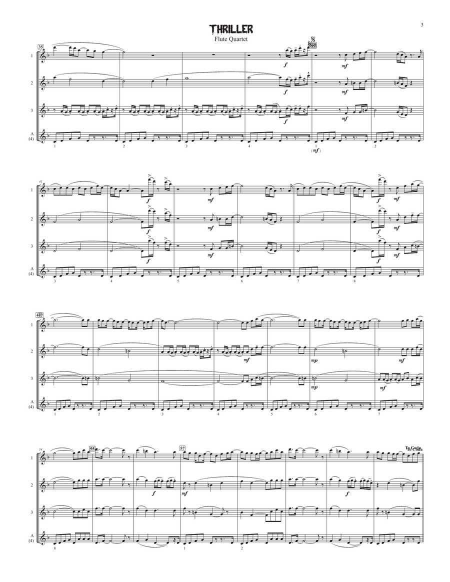 The Best Of Michael Jackson Pvg Collection Flute Quartet scores gallery preview page 3