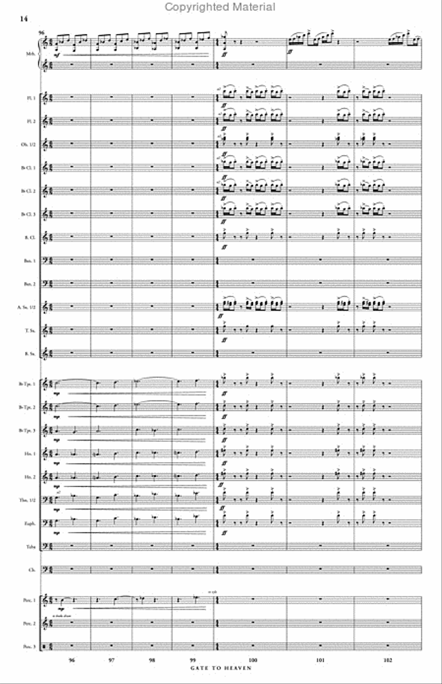 Gate to Heaven (wind ensemble score) Concert Band scores gallery preview page 15
