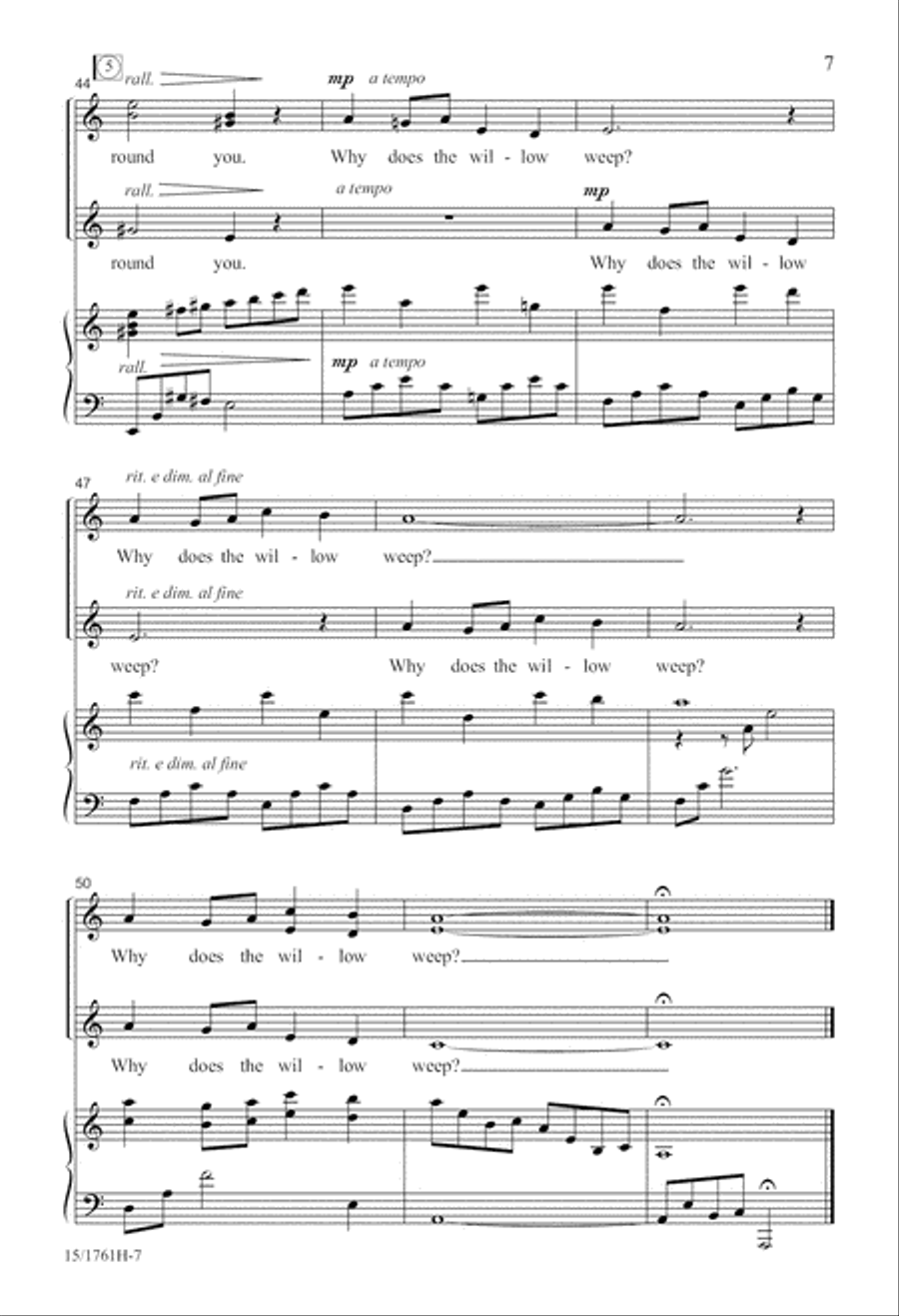 Why Does the Willow Weep? SSA scores gallery preview page 7