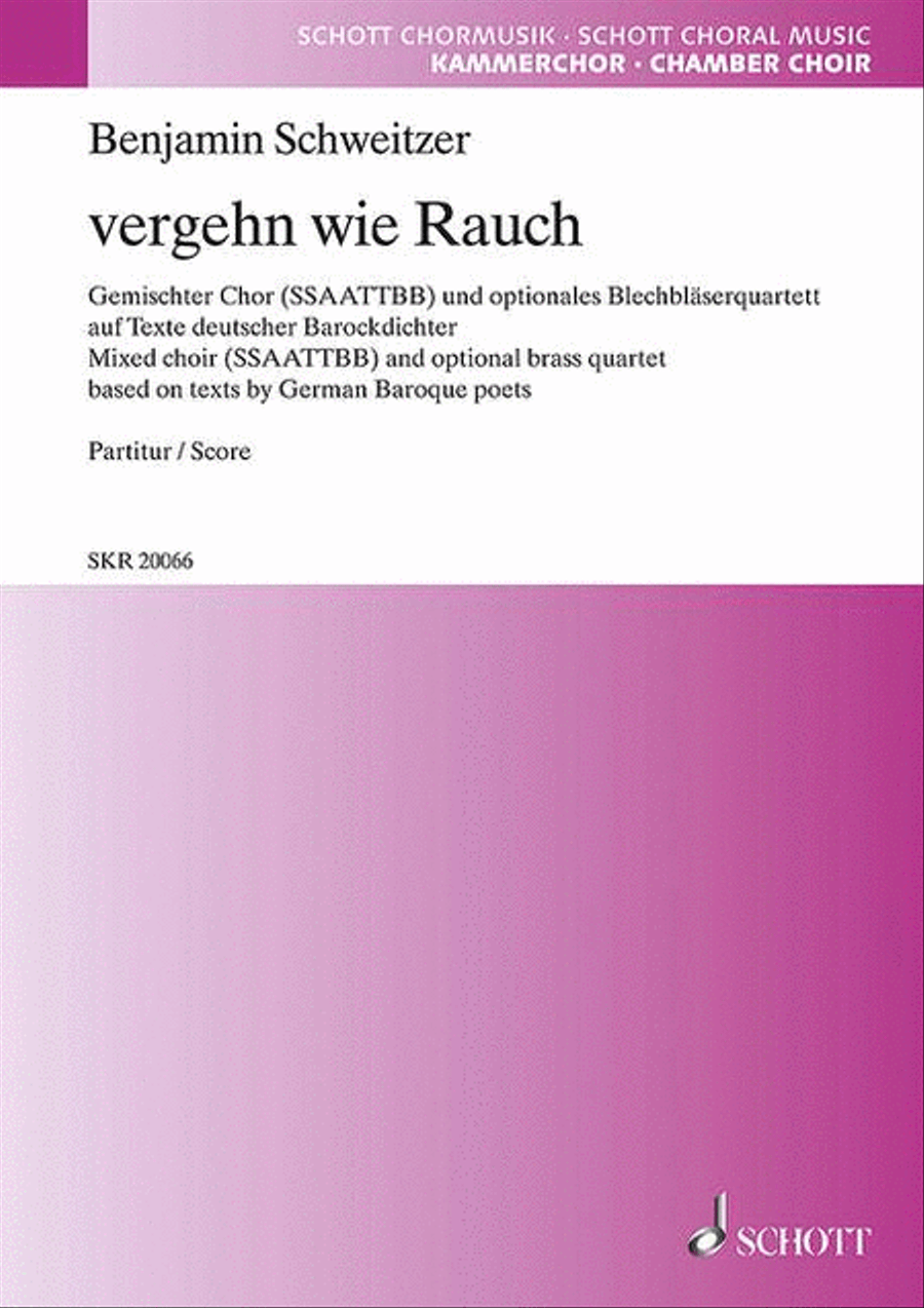 vergehn wie Rauch vergehn wie Rauch SSAATTBB scores gallery preview page 1