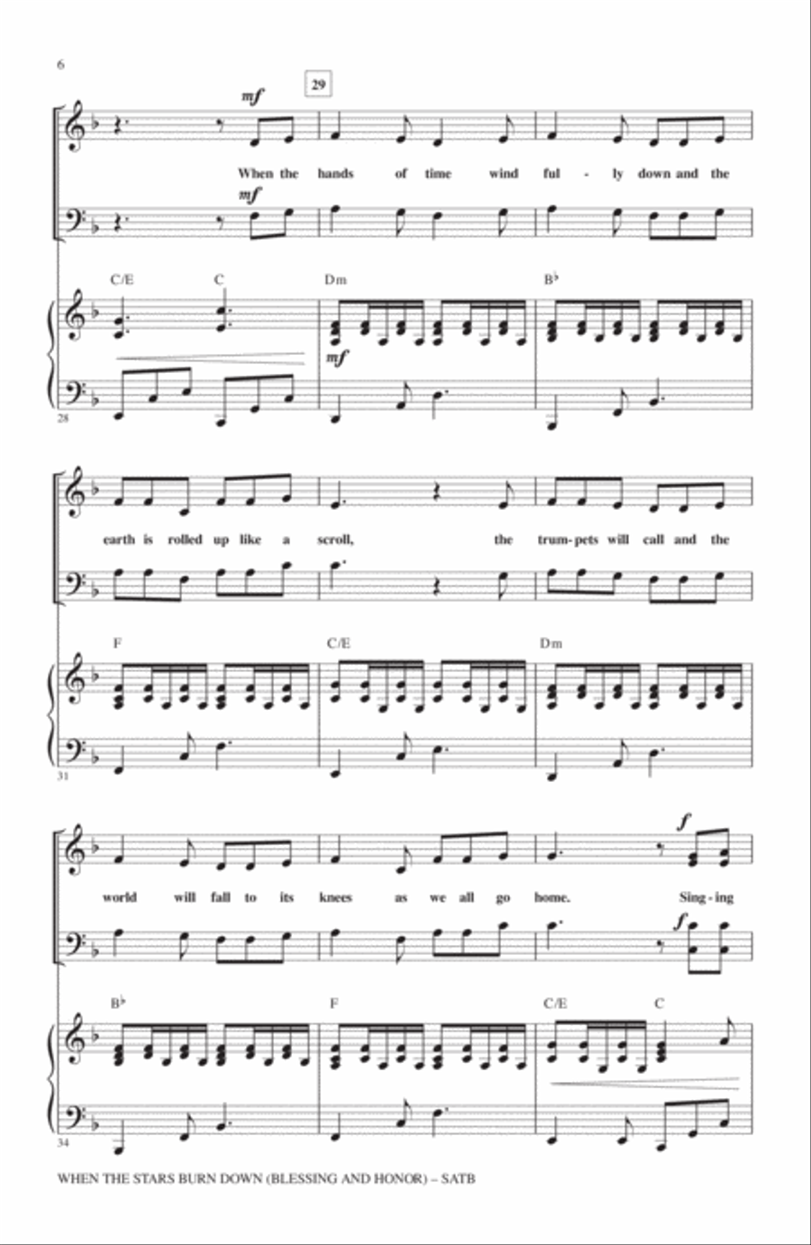 When The Stars Burn Down (Blessing And Honor) 4-Part scores gallery preview page 4