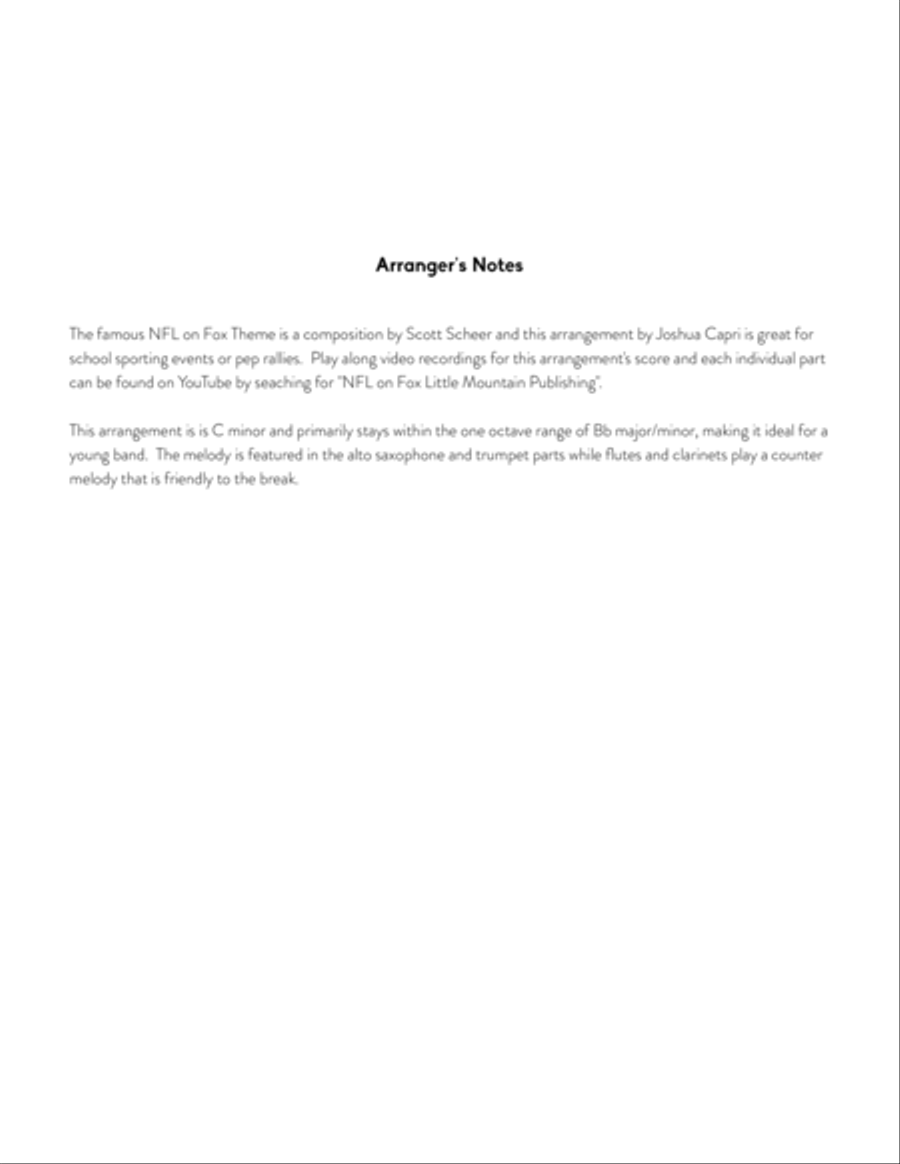 Nfl On Fox Theme Concert Band scores gallery preview page 2