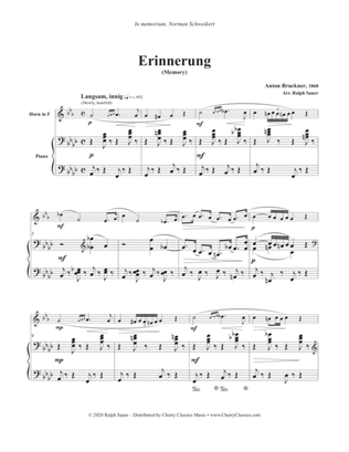 Erinnerung (Memory) for Horn and Piano