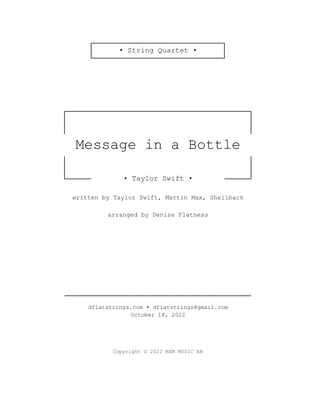 Message In A Bottle Taylor S Version From The Vault