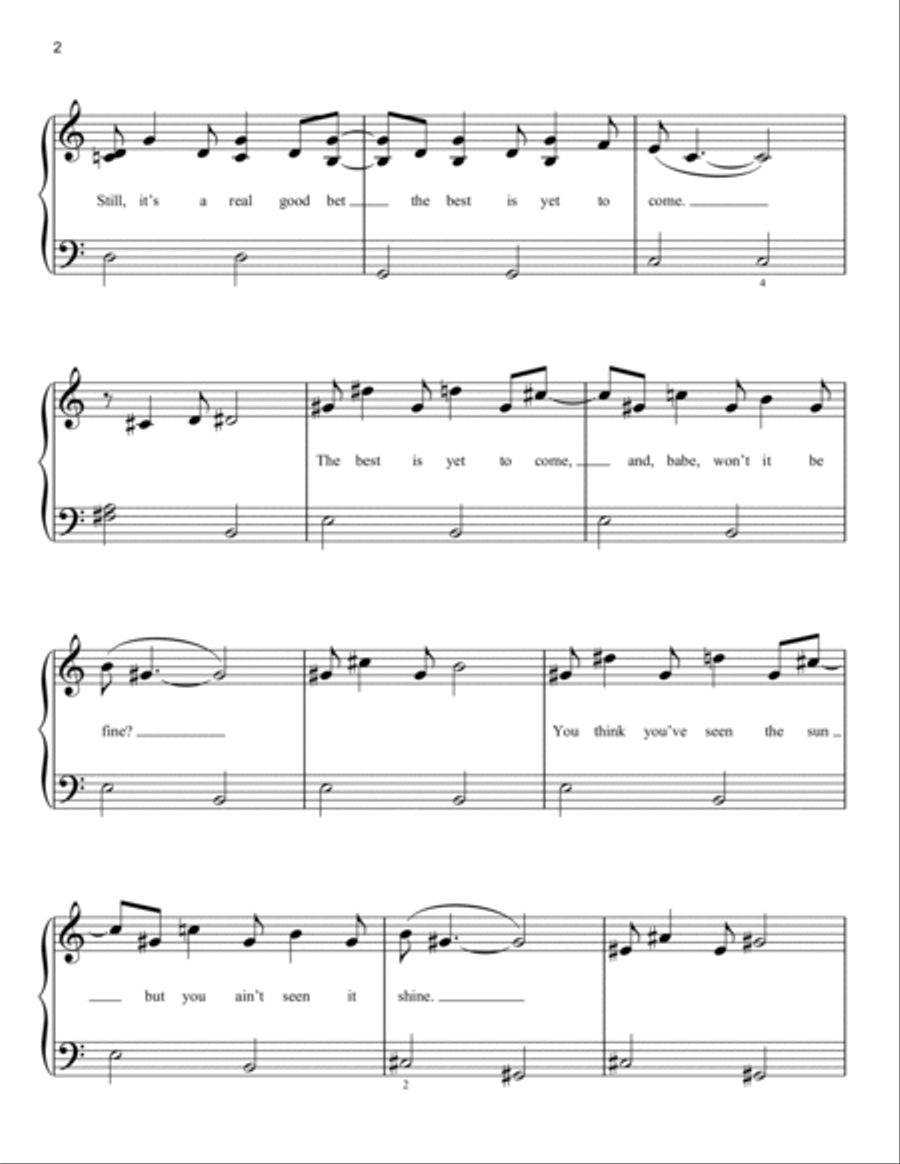 The Best Is Yet To Come Easy Piano scores gallery preview page 2