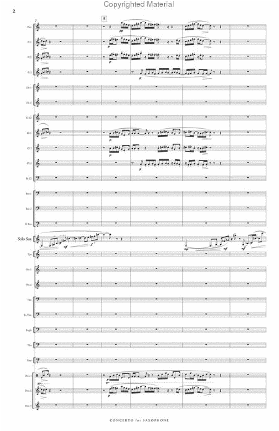 Concerto for Saxophone & Wind Symphony Concert Band scores gallery preview page 3