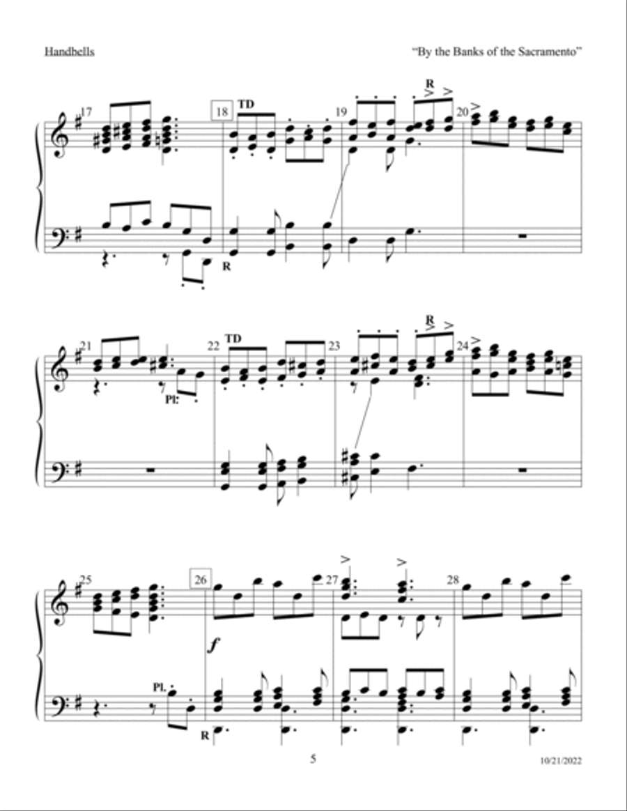 By the Banks of the Sacramento: a Delta Chanty Handbell Choir scores gallery preview page 5