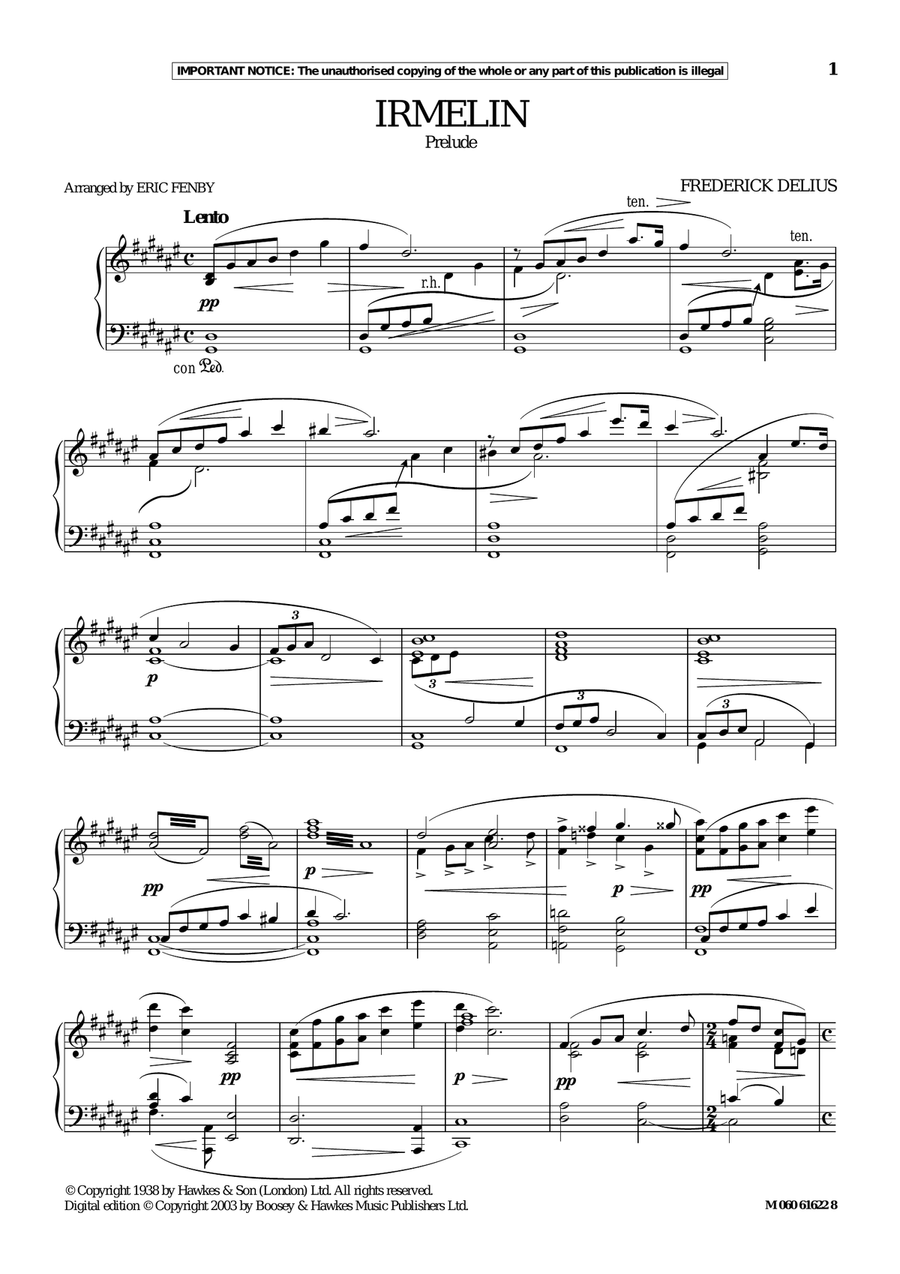 Irmelin (Prelude) Irmelin (Prelude) Piano Solo scores gallery preview page 1