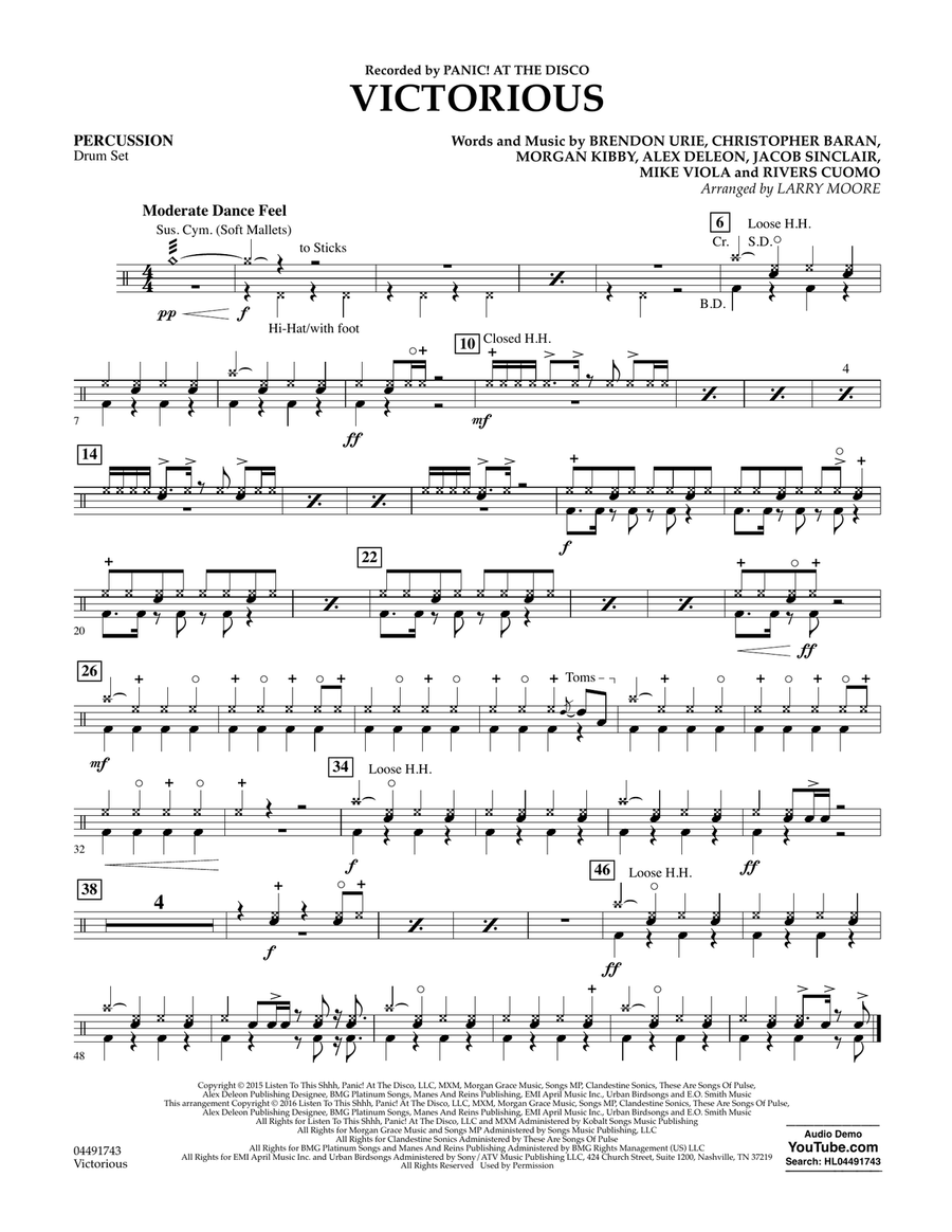 Victorious - Percussion Victorious - Percussion Orchestra scores gallery preview page 1