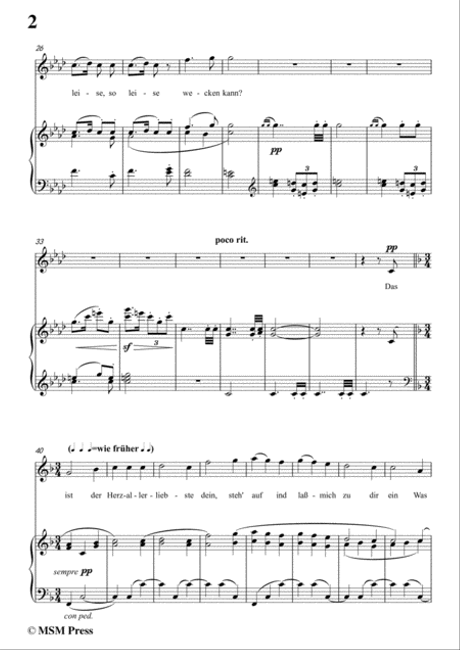 Mahler-Wo die schönen Trompeten blasen in f minor,for Voice and Piano Voice Solo scores gallery preview page 4