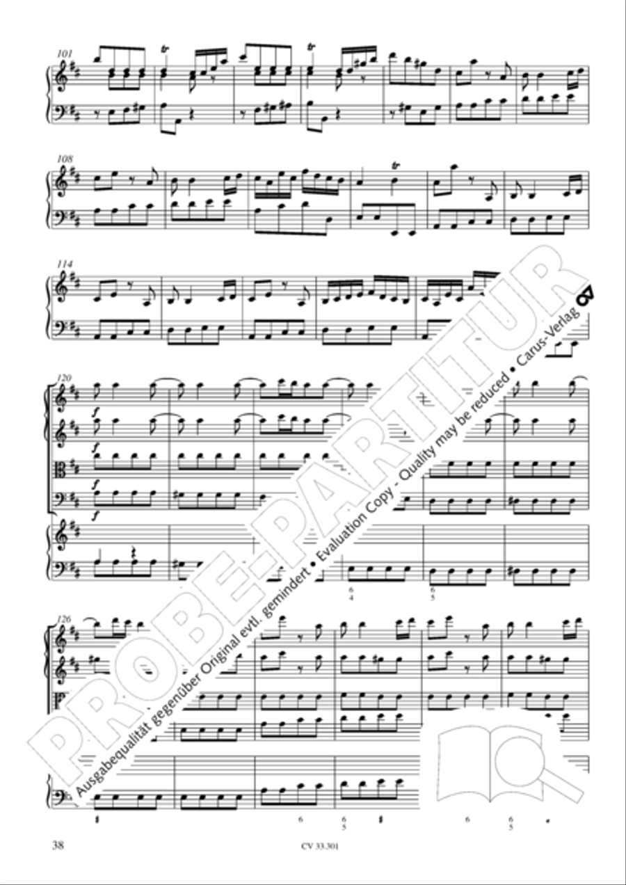 Concerto per il Cembalo in D Cello scores gallery preview page 39