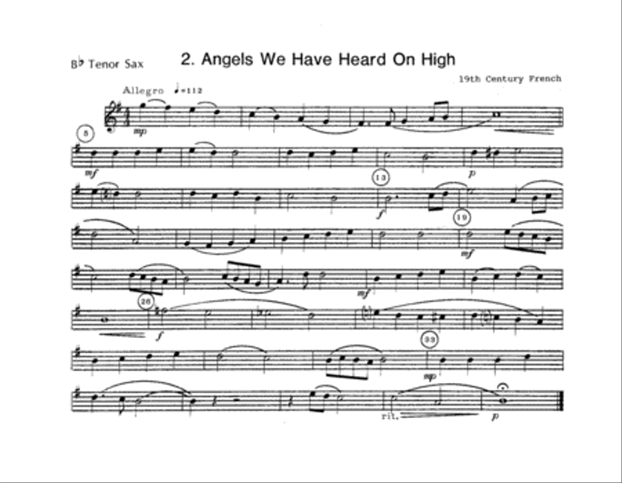 Christmas Carols For Sax Quartet - Bb Tenor Sax Saxophone Quartet scores gallery preview page 2