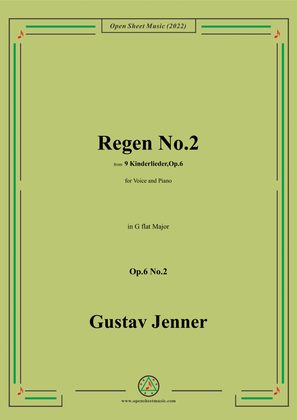 Book cover for Jenner-Regen No.2,in G flat Major,Op.6 No.2