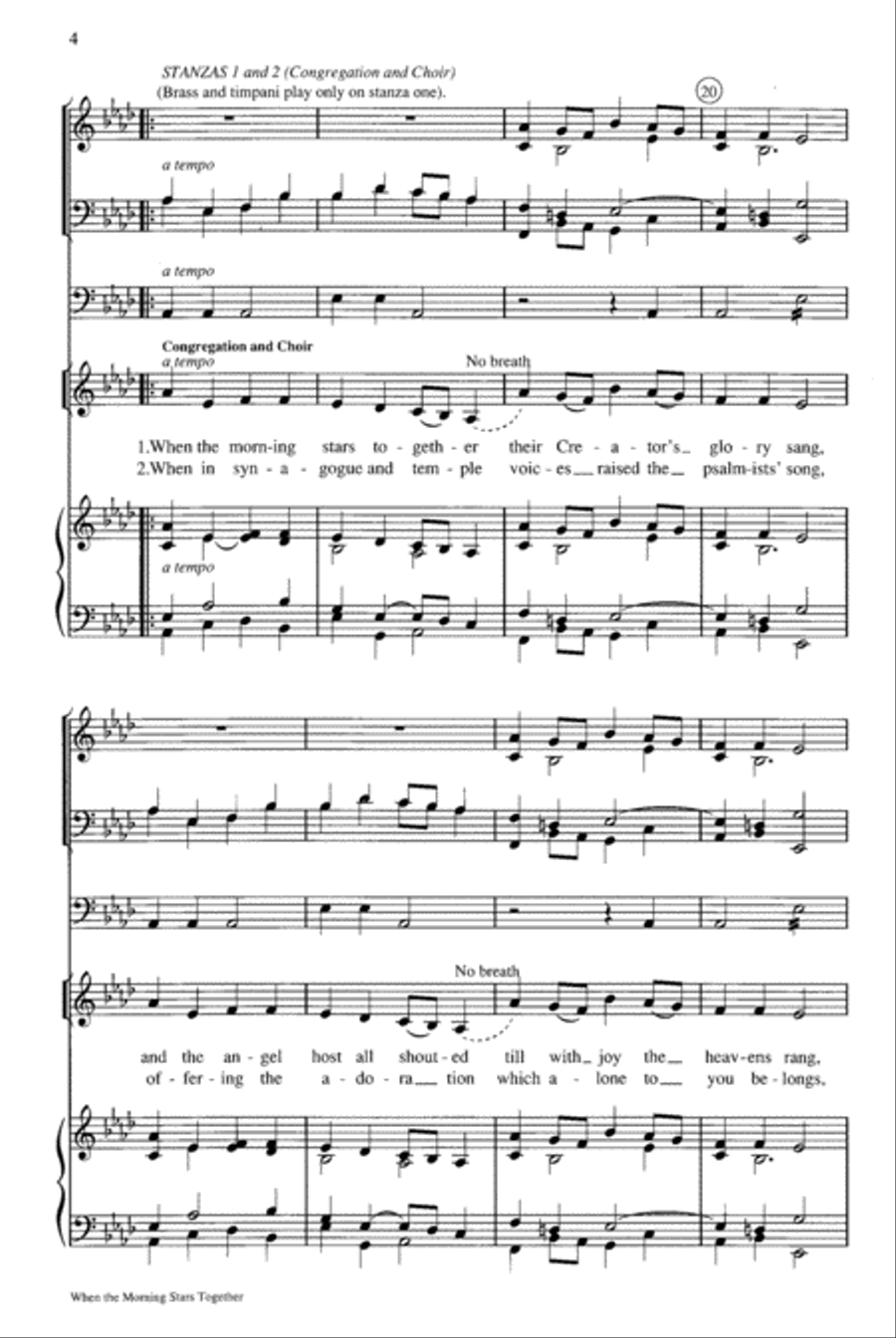 When the Morning Stars Together 4-Part scores gallery preview page 4