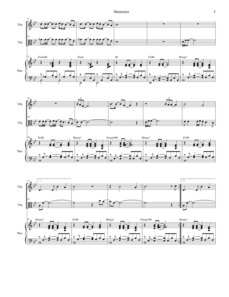Memories String Duet scores gallery preview page 3