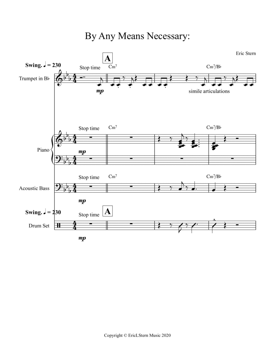 By Any Means Necessary Jazz Ensemble scores gallery preview page 1