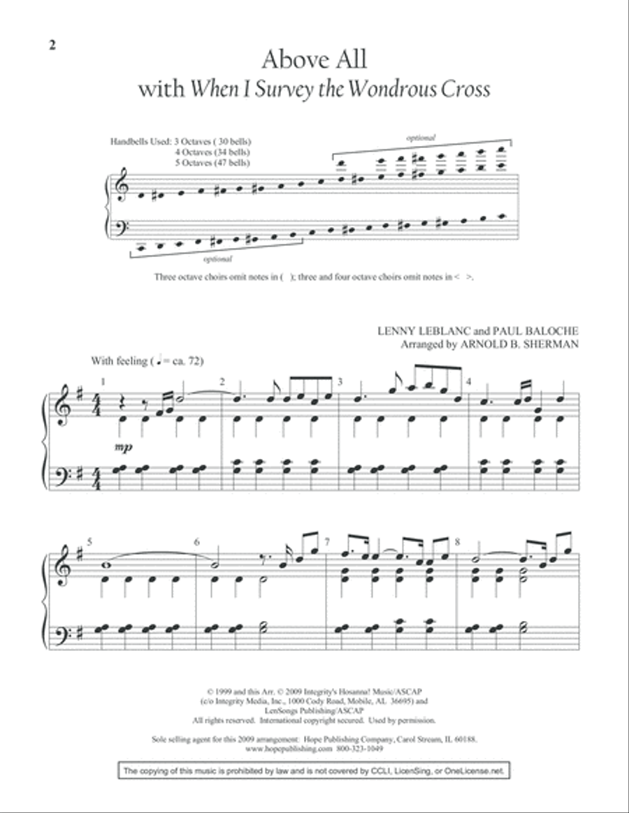 Above All with When I Survey the Wondrous Cross 5-Octaves scores gallery preview page 3