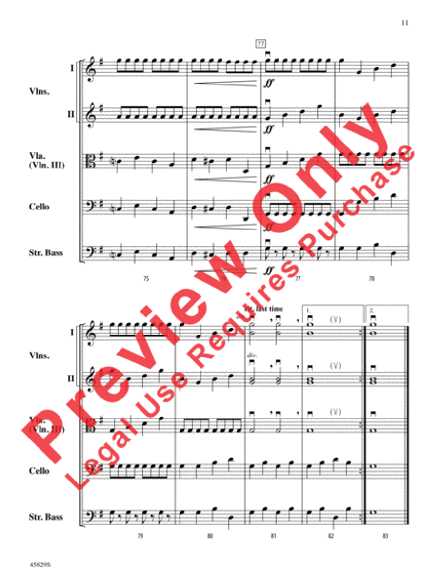 Sleigh Ride String Orchestra scores gallery preview page 11