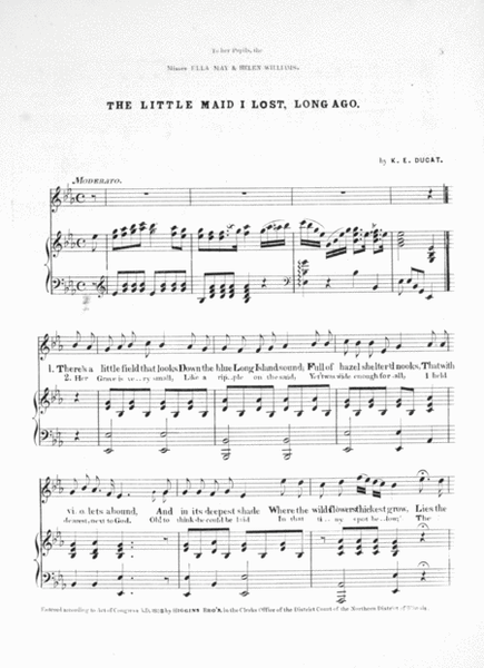 Kate E. Ducat's Vocal Beauties. The Little Maid I Lost, Long Ago